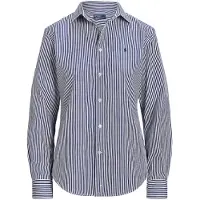 Ralph Lauren for woman. 211891379001 Cotton shirt with blue Slim Fit stripes (32), Beige, Casual, Classic, Long sleeve