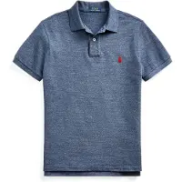 Ralph Lauren for man. 710548797012 Slim fit pique polo shirt navy (L), Blue, Casual, Cotton, Short sleeve