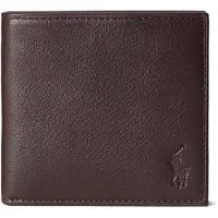 Ralph Lauren unisex. 405913723002 Brown grained leather wallet (OSFA), Casual, Classic