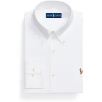 Ralph Lauren for man. 712870507001 Custom Fit Oxford Shirt white (38), Casual, Cotton, Classic, Long sleeve