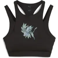 Puma GREEN TERRAINS GRAPHIC BRA - MID Women, Clothing, Black, M