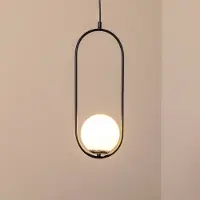 Opviq Hengelampe Mudoni, svart/hvit, glass, metall, E27