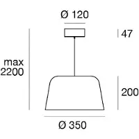 LINEA LIGHT LED-hengelampe Delfi_P, svart, Ø 35 cm, metall