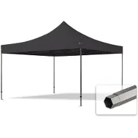 TOOLPORT 4x4 m stål, pop up partytelt, uden sidepaneler, svart