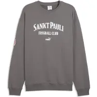Puma FC St. Pauli Retro Crew Sweatshirt Men, Clothing, Cool Dark Gray/White, M
