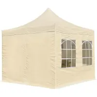 TOOLPORT 3x3 m stål, pop up partytelt, 4 sidepaneler, creme