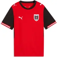 Puma Austria 2026 Home Jersey Youth, Shop, Red/Black, 7-8Y