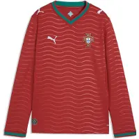 Puma Portugal 2026 Long Sleeve Home Jersey Youth, Shop, Club Red/Green Lagoon, 5-6Y