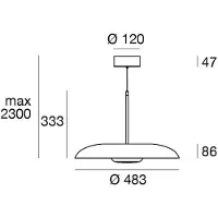 LINEA LIGHT LED-hengelampe Basin_P, hvit, metall, Ø 49 cm, IP40
