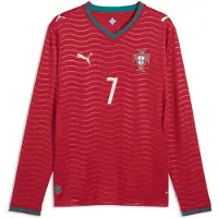 Puma Portugal 2026 Long Sleeve Home Player Jersey Men, Football, Club Red/Green Lagoon, XXL