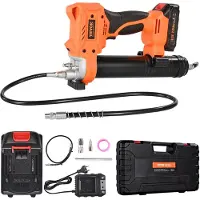 Vevor trådløs fettpresse, 8000 PSI maks. trykk, 20V elektrisk fettpresse med 2,0 Ah batteri og LED-lys, 35,4-tommers lang slange og bæreveske, variabel hastighet, smøring av kjøretøy eller maskiner