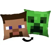 Minecraft Pute med Steve & Creeper - 40x40 cm