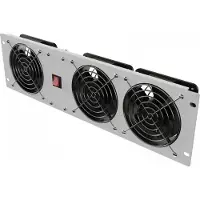 Lanberg - Rackviftepanel (vertikal) - with three fans - AC 230 V - RAL7035, grå - 3U - 19