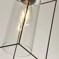 Searchlight Pendellampe Vesperon, transparent, glass, 3 lyskilder, 75 cm
