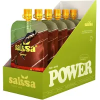 Salssa Power Energidrikk Enkeltdoseboks Pære Og Bjørnebær 150g 6 Enheter