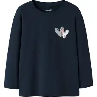 Name it Genser - NmfTeartas - Navy Blazer m. Trykk - - 5 år (110) - Genser