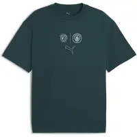 Puma Manchester City FtblStatement Cellerator Tee Unisex, Clothing, Green Terrain, L