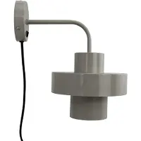Dyberg Larsen vegglampe Stoke, grå, Ø 20 cm, metall