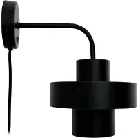 Dyberg Larsen vegglampe Stoke, svart, Ø 20 cm, metall