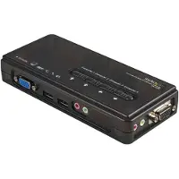 StarTech.com 4-porters Usb Kvm-svitsj Med Lyd Og Kabler