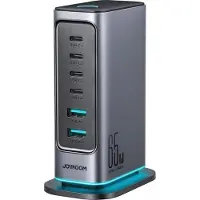 JOYROOM JR-TCM02 GaN 65W charger charging station 4xUSB-C 2xUSB-A UK plug - gray USB-hub - 6 porter - Grå