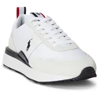 Ralph Lauren for man. 809P01638001 White suede and oxford Train 89 sneakers (39), Leather, Flat, Laces, Casual