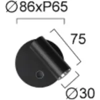 VIOKEF LED-vegglampe Tara, svart, Ø 9 cm, metall