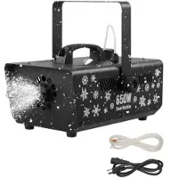 Vevor snømaskin, kraftig 650W håndholdt/hengende kunstig snømaskin, snøfnuggmaskin med bærbart håndtak, utendørs og innendørs kunstig snøfnuggmaskin for høytider, DJ-fester, juledekorasjoner
