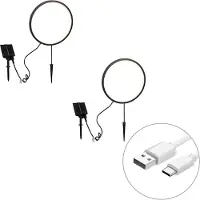 QAZQA Sett med 2 sorte spydlamper 60 cm inkl. oppladbare LED og solcelle IP65 - Adalind