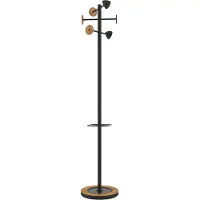 Unilux BORA, Gulvstående, Bamboo, Stål, 6 kroker, Tre, Sort, 340 mm, 1780 mm