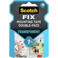 Scotch Scotch-Fix gjennomsiktig monteringstape 19mmx1,5m