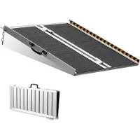 Vevor bærbar rullestolrampe, 91,4 cm 362,9 kg kapasitet, sklisikker sammenleggbar terskelrampe i aluminium, sammenleggbar mobilitetsscooterrampe, rullestolrampe, handikaprampe for trapper, døråpninger