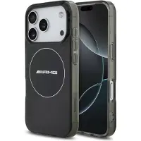 Mercedes AMG dobbeltlags, gjennomsiktig MagSafe-etui med smock for iPhone 17 Pro – svart