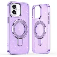 Mtp Products iPhone 17 Glitter Hybrid-deksel med kickstand - MagSafe-kompatibel - Lilla