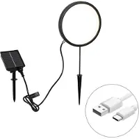 QAZQA Pigg-lampe svart 50 cm inkl. oppladbar og solcelledrevet LED IP65 - Adalind