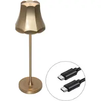 QAZQA Retro bordlampe gull oppladbar IP44 - Granny
