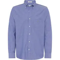 Gant for man. 3000100 Classic blue poplin Regular Fit shirt (XXL), Casual, Cotton, Long sleeve