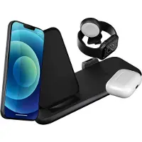 ZENS 4 in 1 Stand+Watch Wireless Charger Aluminium - White