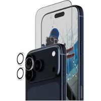 PanzerGlass - 2-in-1 Essentials Bundle - skjerm- / linsebeskytterkit for mobiltelefon - glass - rammefarge svart - for Apple iPhone 17 Pro Max