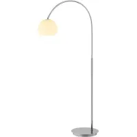 LINDBY buelampe Cynthia, nikkelfarget, glass, 140 cm, E27