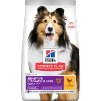 Hill's Pet Nutrition Sensitive Stomach & Skin Adult 1+ Medium med kylling - 14 kg