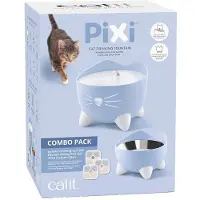 Catit Pixi Fountain Combo, vannfontene-sett Pixi 2,5 l + skål, lyseblå