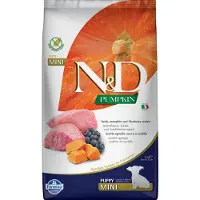 FARMINA PET FOODS Farmina Pet Food N&D Pumpkin, Valp, Mini (5 - 10kg), Blåbær, Lam, Gresskar, 2,5 kg