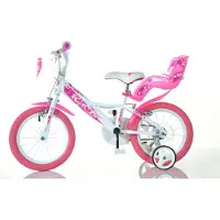 Dino Bikes barne sykkel 14 hvit-rosa