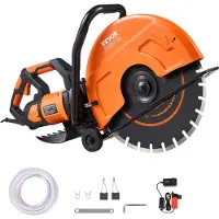 Vevor 16"/40,6 cm elektrisk betongsag våt-/tørrsag med vannpumpe og blad