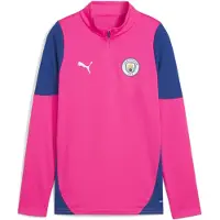 Puma Manchester City Training Quarter-Zip Top Youth, Clothing, Pink Pes/Vivid Blue, 11-12Y