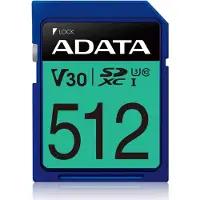 ADATA Premier Pro SDXC UHS-I U3 Class 10 (V30S) - Flashminnekort - 512 GB - Video Class V30 / UHS-I U3 / Class10 - SDXC UHS-I