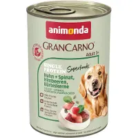 Animonda GranCarno Sparepakke Adult Single Protein Superfoods 24 x 400 g - Kylling + spinat, bringebær, gresskarkjerner