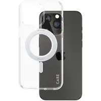 PanzerGlass Feature Case Transparent w. Silver Kickstand & MagSafe iPhone 15 Pro Max