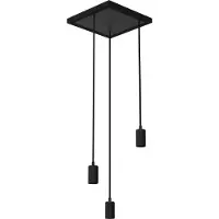 Segula hengelampe Madox Square 3X Wave, svart, stål, E27